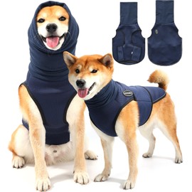 AOOLMOL Dog Anxiety Vest and Coat, Vet Visits and Separation - Keep Pet Calm, Dog Jacket for Thunder, Fireworks, Anti Anxiety Vest for Dogs and Cat Body and Ear
