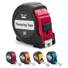 Mr. Pen- Tape Measure, 25-Foot, Steel Measuring Tape, Retractable Measuring Tape, Tape Measure with Fractions, Easy Read Tape Measure, Tape Measure 25 ft, Steel Tape Measure, Red/Black