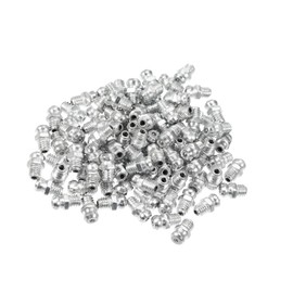 Motoforti 100 Pcs M6x1 Grease Nipple Fitting Straight 180 Degree Angle Galvanized Steel Grease Zerk Fitting Adapter for Car Truck Mechanical Lubrication Long-Lasting