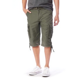 UNIONBAY Men's Cordova Belted Messenger Cargo Short - Reg and Big and Tall Sizes, Military, 36