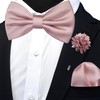 Branduce Mens Light Dusty Rose Bow Tie for Wedding Solid