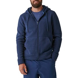 BASS OUTDOOR Men's Sherpa Lined Hood Zip-up Jacket, Dress Blue, X-Large