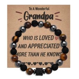 Thank You Father Day Gifts for Papa Grandpa Birthday Bracelet Grandfather Gifts for Men Grandad Appreciation Gift Bracelet Grandaddy Gift from Grandson Granddaughter Papa Wedding Present from Bride
