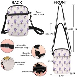 MYSOMY Lavender Crossbody Bag Lavender Lover Gifts Lavender Bouquet Crossbody Purse Lavender Travel Bag (Lavender UK)