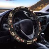SEANATIVE Deer American Flag Car Steering Wheel Cover for Women