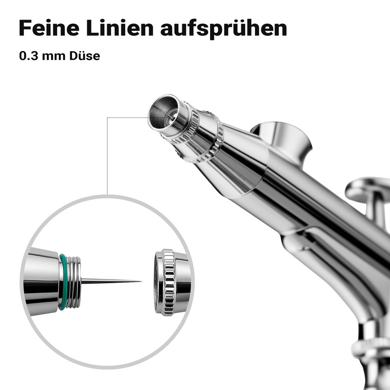 Wiltec Airbrush Gun X501, Air Brush with 0.3 mm Nozzle