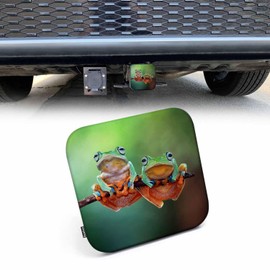 Beabes Trailer Hitch Cover Plug Tree Frog, Cute Animal Tree Frog Tree Branch Trailer Hitch Cover Plug Cap Insert Fits 2" Receivers Black Receiver Tube Hitch Plug for RVs SUVs and Cars