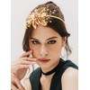 Urieo Gold Floral Headband Crystal Metal Hairband Copper Wire Flower