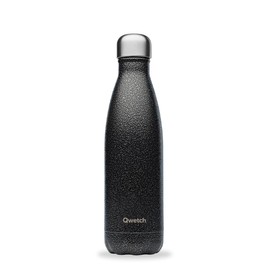 Qwetch - Roc Thermos Flask - Black 500 ml - Cold for 24 Hours and Warm for 12 Hours - Waterproof, BPA Free & Reusable