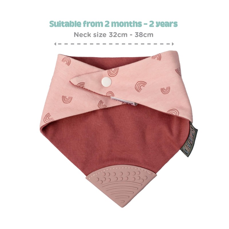 Cheeky Chompers 2-in-1 Baby Dribble Bib With Soft Silicone Teether,