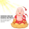 Nodding Smiling Buddha Maitreya Automatic Laughing Car Dashboard Solar Buddha
