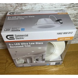 Commercial Electric 6 inch 3000K Soft White Integrated LED Recessed Trim