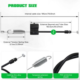 WELURE 946-04728 946-04728A 746-04728 746-04728A Single Speed Drive Cable Fit for Troy-Bilt TB200 TB210 Rotary 15102 Lawn Mower
