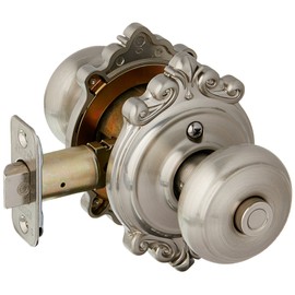 Schlage F40 GEO 619 BRK Brookshire Collection Georgian Privacy Knob, Satin Nickel