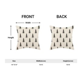 BETGINY Christmas Pillow Covers 18X18 Inch Pack of 2, Christmas Trees Decoration Throw Pillow Linen Farmhouse Xmas Winter Holiday Pillow Cases Cushion for Bedroom Home Sofa-Black