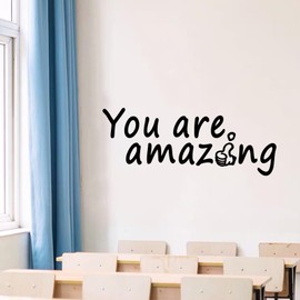 Kids Quotes Wall Stickers for Classroom: Girls Boys Teen Motivational Positive Inspirational Vinyl Art Wall Decals for Playroom School Bedroom - You Are Amazing 23" X 9"