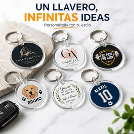 50 Piezas Llavero Acrílico Transparente Redondo 5 cm 3 MM de Grosor Lavero acrílico para Personalizar con Vinil, Sublimación, Láser o Manualidades
