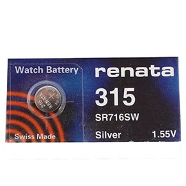 Renata 315 Single Watch Battery Swiss Made Silver Oxide 1.5V (10 Batteries, SR716SW)