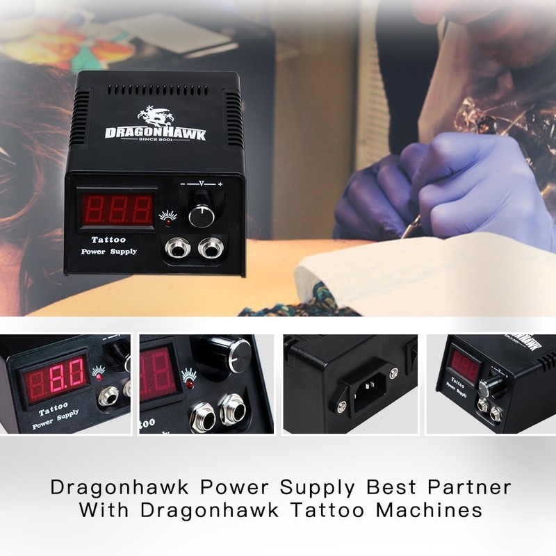 Dragonhawk Complete Tattoo Kit for Beginners 2 Pro Tattoo Machine