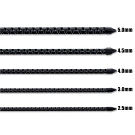 Fiusem Black Flat Box Chains for Men, 3mm Stainless Steel Chain Necklace, Necklaces for Men and Women 18 Inch