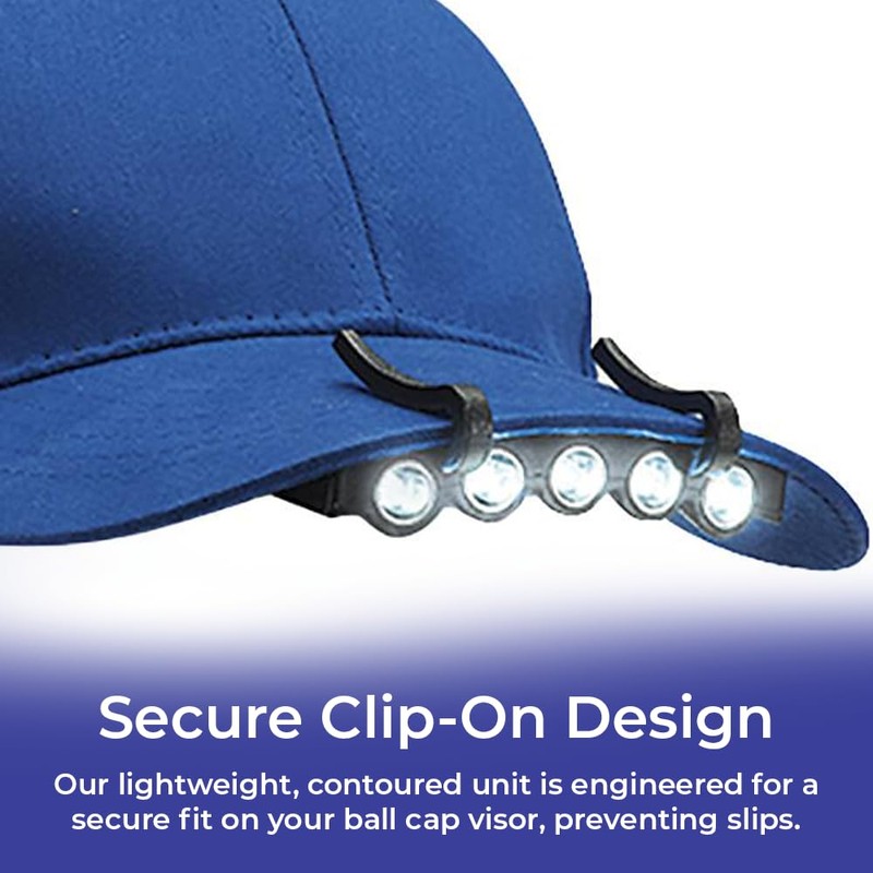 SAGEFINDS LED Clip On Cap Visor Light, Hands-Free Ball Cap