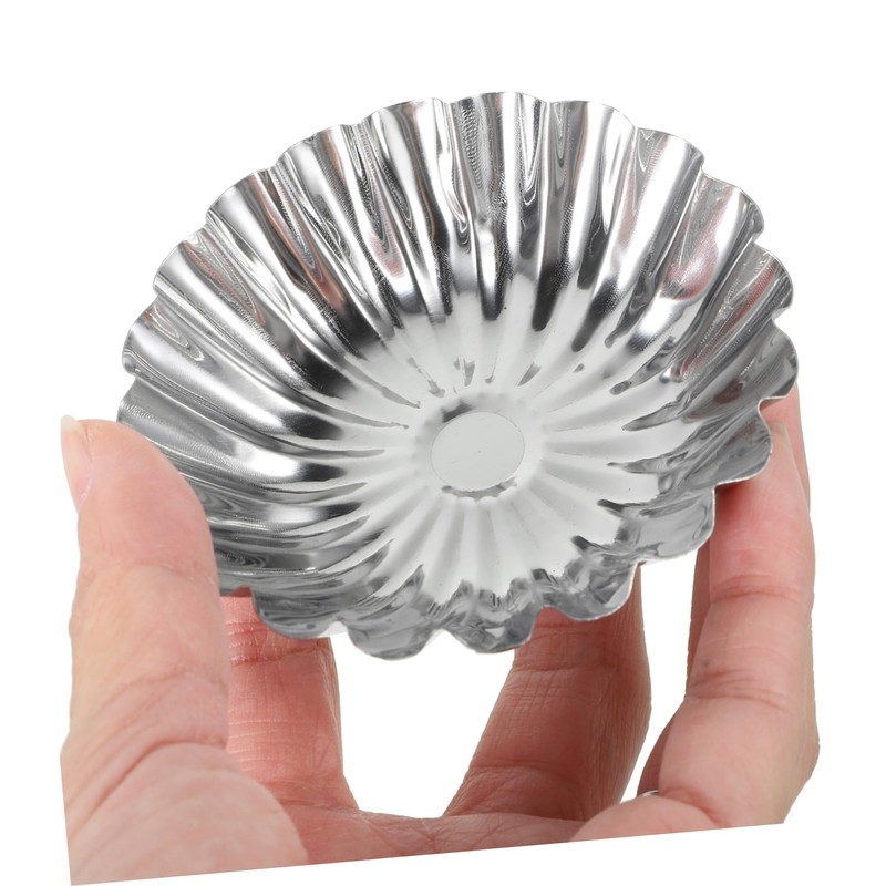 iplusmile 50Pcs Stainless Steel Egg Tart Molds Reusable Brioche Pudding