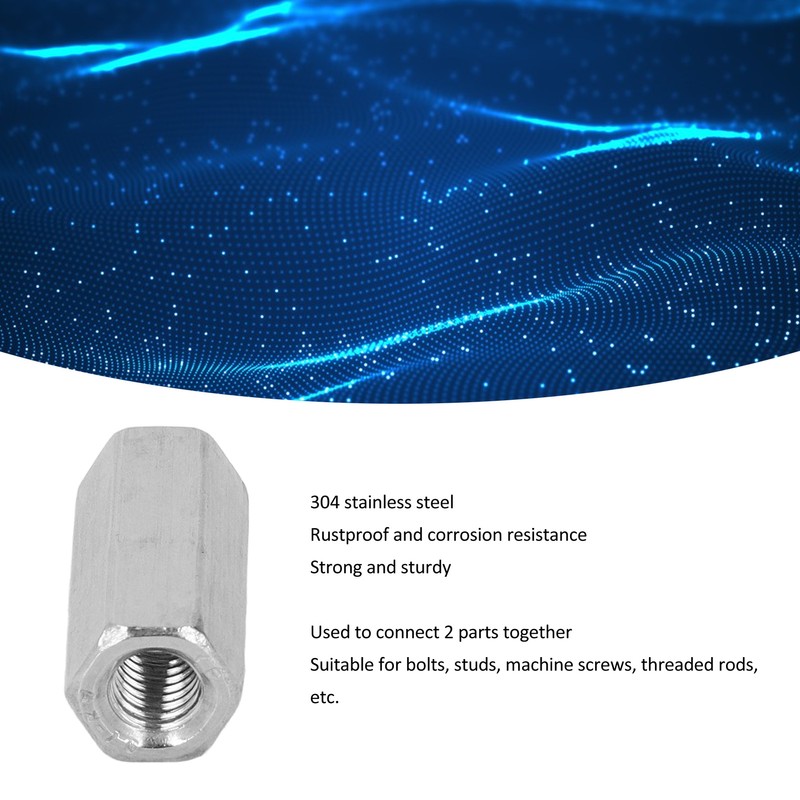 20 Pcs Hex Coupling Nut M6x1 L25mm Stainless Steel Threaded