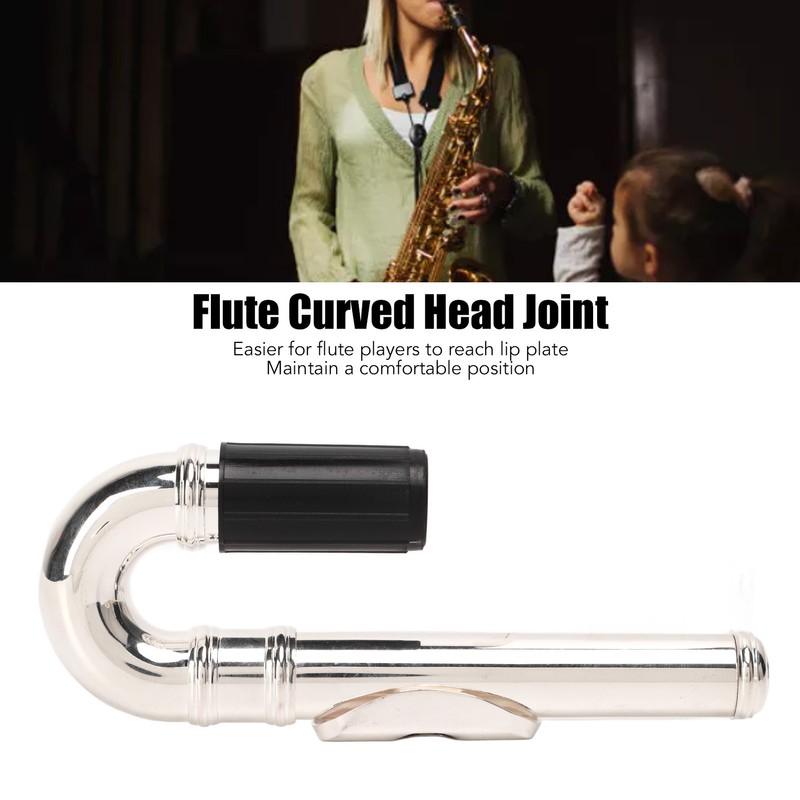 Flute Curved Head Joint Mouthpiece Replacement Metal Woodwind Instrument Accessories