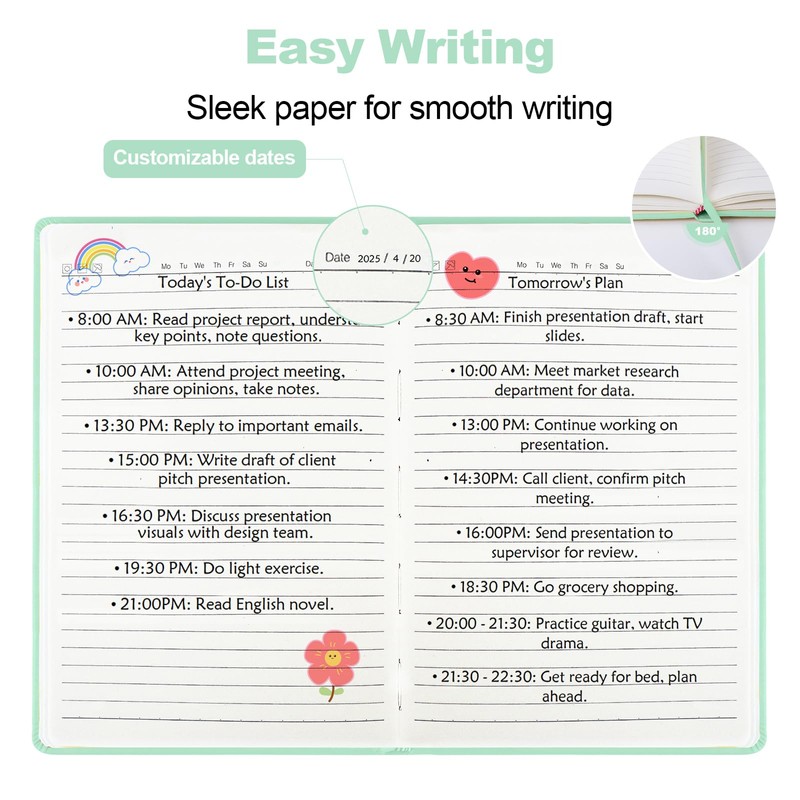 Lined Journal Notebook for Women Men,5.5"x8.3",100 GSM Thick Paper, A5