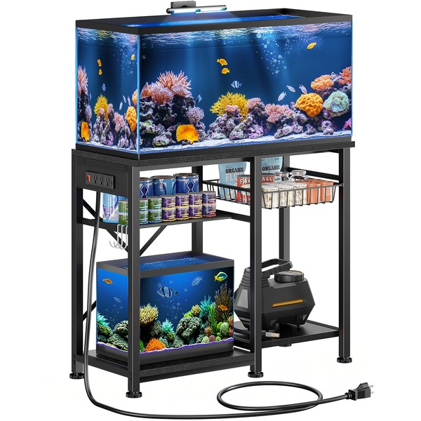 20-29 Gallon Aquarium Stand with 6 ft Power Strip, 5-Tier