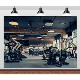 CORFOTO 8x6ft Gym Interior Backdrop Morden Style Sports Treadmill Fitness Equipment Motion Photography Background Adult Artistic Portrait Wallpaper Photo Booth Studios Props