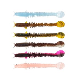 Orurdo qb100301b01n0 Fishing Tackle Squishy Soft Worm for Bee Removal and Sea Bass, B Color, Set of 5