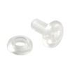 Plastic pressure eyelets, pressure rivets with hole, hole reinforcer, filling