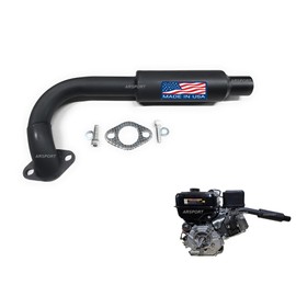 ARSPORT Low profile Exhaust Muffler solid piece pipe Compatible with Predator Max 459cc., Black