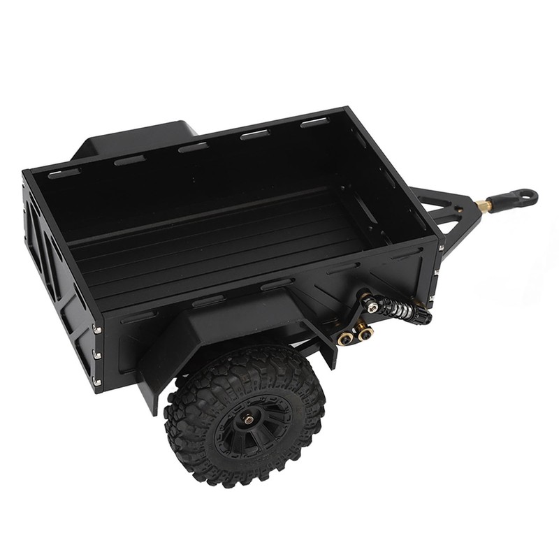 RC Car Hitch Trailer Aluminum Alloy Antislip Rubber Tire Rustproof