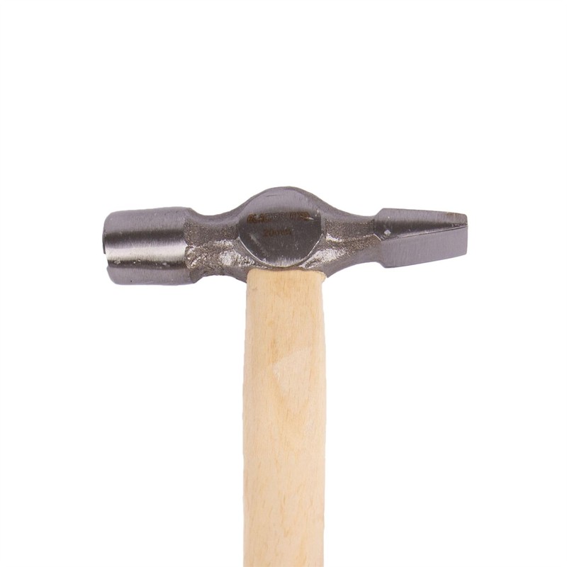 1x 2cm Carbon Steel Cross Pein Hammer with Wooden Handle