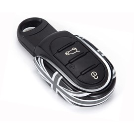 Heinmo For Cooper S Countryman F54 F55 F56 F57 F60 Key Shell Key Cover Chain Rope Key Ring Alloy Accessories (A Grey Jack U Style)