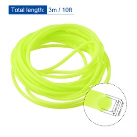 MECCANIXITY Rubber Cord Tube 10ft(3 m) 2mm Dia 1mm Hole Yellow Hollow Tubing for DIY Craft Beading Necklaces Bracelet