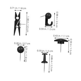 Operitacx 140-teiliges Set Reißzwecken-Clip-Set Stecknadeln Für Die Wand Reißzwecken Für Die Pinnwand Flache Reißnägel Thumbtacks Wandnägel Pushpin-stecker Office-datei-pin Black Plastik