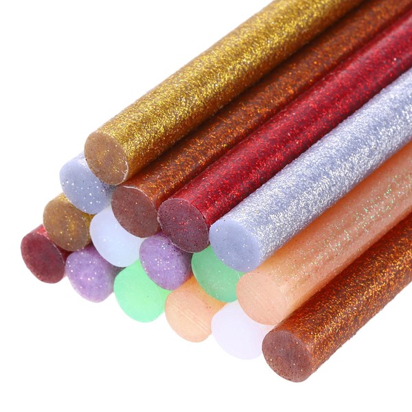sourcing map 16pcs Mini Glitter Hot Glue Sticks 8 inch