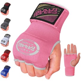 Farabi Boxing Inner Gloves Hand Wraps Gel Easy Wraps Protector Gloves Adult Pair (Pink, S/M)