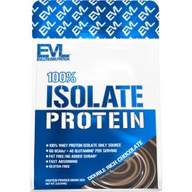 Evlution Nutrition 100% Isolate, Whey Isolate Protein Powder, 25 G of Fast Absorbing Protein, No Sugar Added, Low-Carb, Gluten-Free (Double Rich Chocolate, 1 LB)