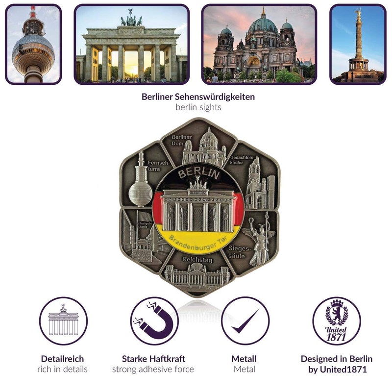 Metal Magnet Berlin Typical Capital Souvenir Fridge Magnet Designed in