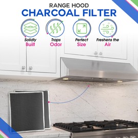 Charcoal Filter Replacement Fits 15.72” x 13.90” HPF30 97020466 Broan range hood filter - Carbon Hood Vent Filter for Ductless Exhaust Fan - Filters and Freshens Kitchen Air Over the Oven (2-Pack)