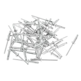 HOPESPANNER 4mm Grip Diameter 25mm Grip Length 8.4mm Flange Diameter Dome Head Tri-Fold Rivets Repairing Tool Assortment Kit Aluminum 50 Pcs