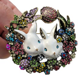 GFM® Rabbit Brooch - Easter, Christmas, Birthday, Mothers day (Brch-RB-DW0584)