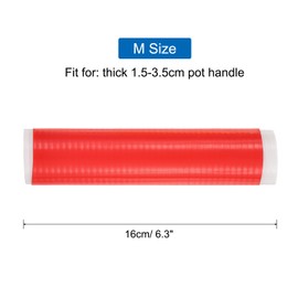 uxcell 3 Pcs Silicone Pan Handle Sleeve, Heat Resistant Potholder Pot Holders Cover Sleeve for Cast Iron Frying Pan Handle Holder Spatulas, Red (M)