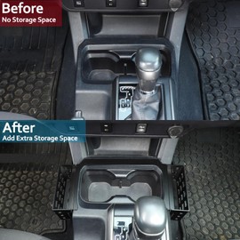 CHEAYAR Shifter Storage Box Fits for Toyota Tacoma 2016-2020 2021 2022 2023, Aluminum Alloy Center Console Gear Shift Side Tray Storage Organizer Box, Auto Interior Storage 3rd Gen Tacoma Accessories