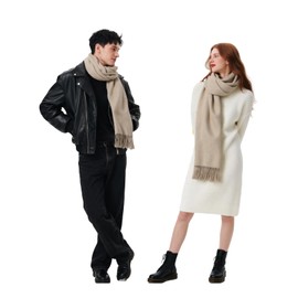 WAMSOFT Winter Wool Scarf Shawl Wraps for Women Thick Solid Scarves Warm for Cold Weather Fashion Wrap for Men