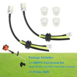 AILEETE SRM 225 Fuel Line Kit for Echo SRM-210 SRM-225 SRM-230 SRM-2100 GT-225 GT-2000 PAS-225 PB-200 PB-250 PB-250LN PE200 ES210 ES250 HC150 HC151 (Pack of 2, 900103 90097 90097Y Fuel System Kit)